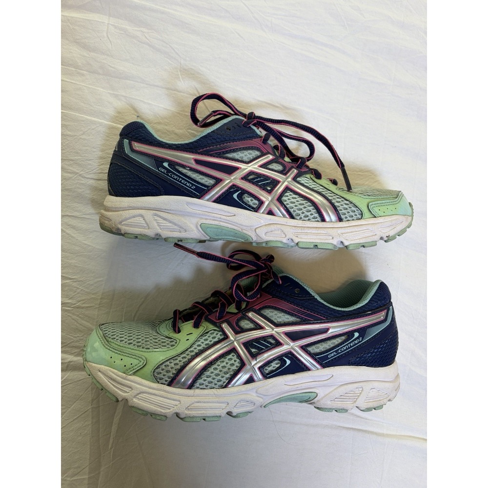 ASICS Pure Gel Contend 2 Lace Up Athletic  Shoes~Womens 7~Blue‎ Comfort Sneakers